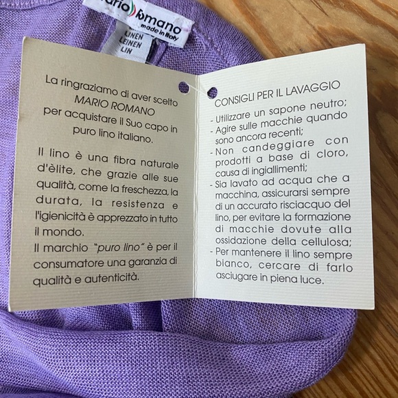 Mario Romano Puro Lino Made in Italy Lavender Wrap - Picture 3 of 8